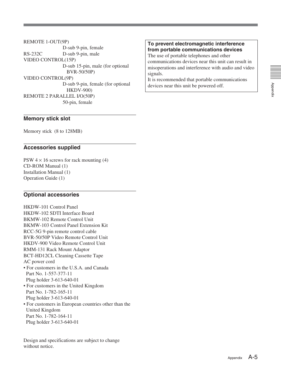 Sony HDW-S2000 User Manual | Page 151 / 158