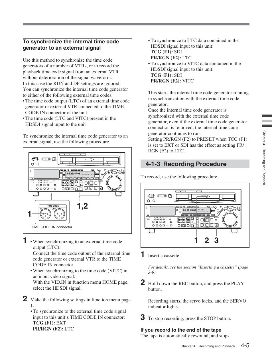 1-3 recording procedure | Sony HDW-S2000 User Manual | Page 47 / 158