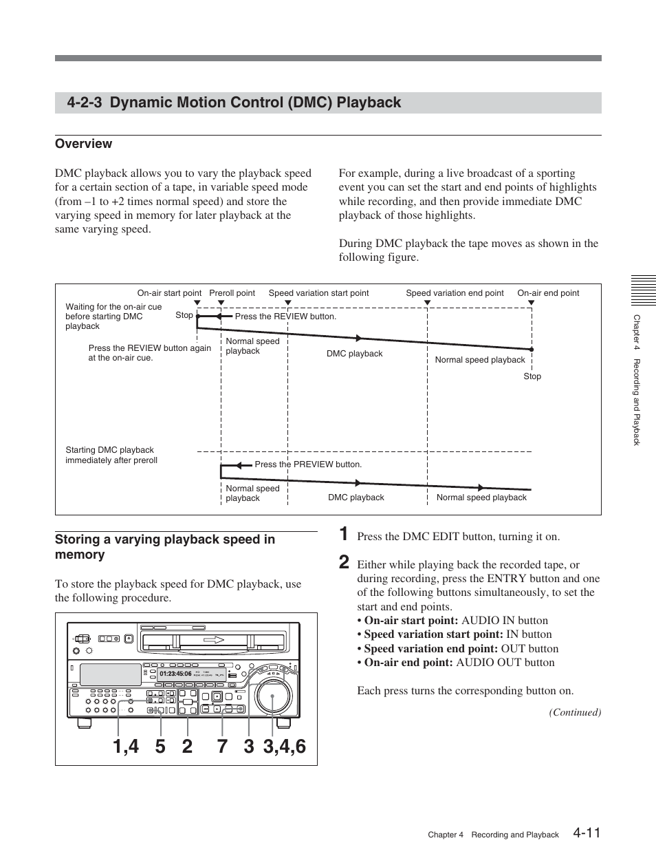 2-3 dynamic motion control (dmc) playback | Sony HDW-S2000 User Manual | Page 53 / 158