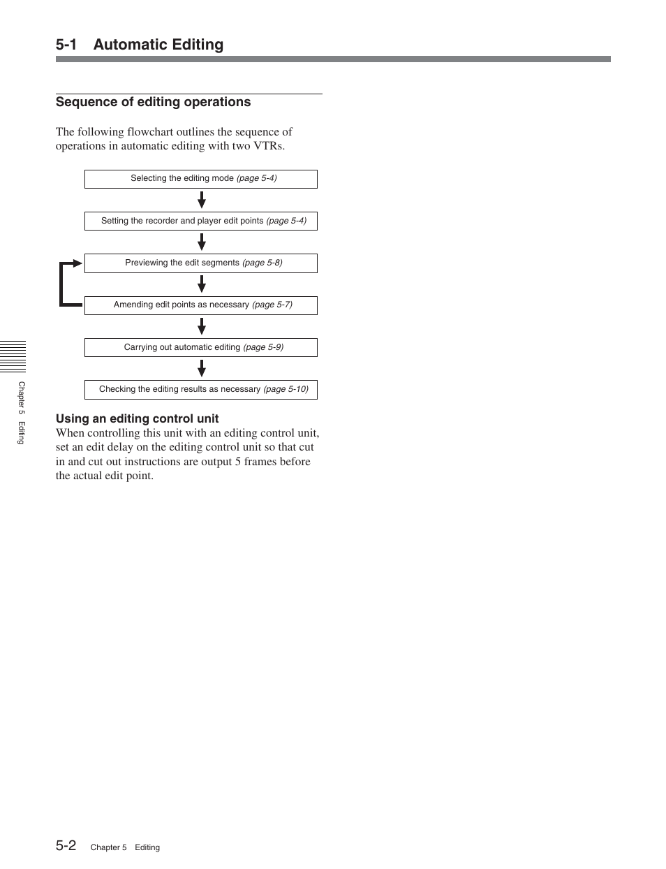 1 automatic editing, Sequence of editing operations | Sony HDW-S2000 User Manual | Page 58 / 158