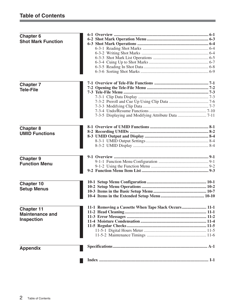 Sony HDW-S2000 User Manual | Page 6 / 158