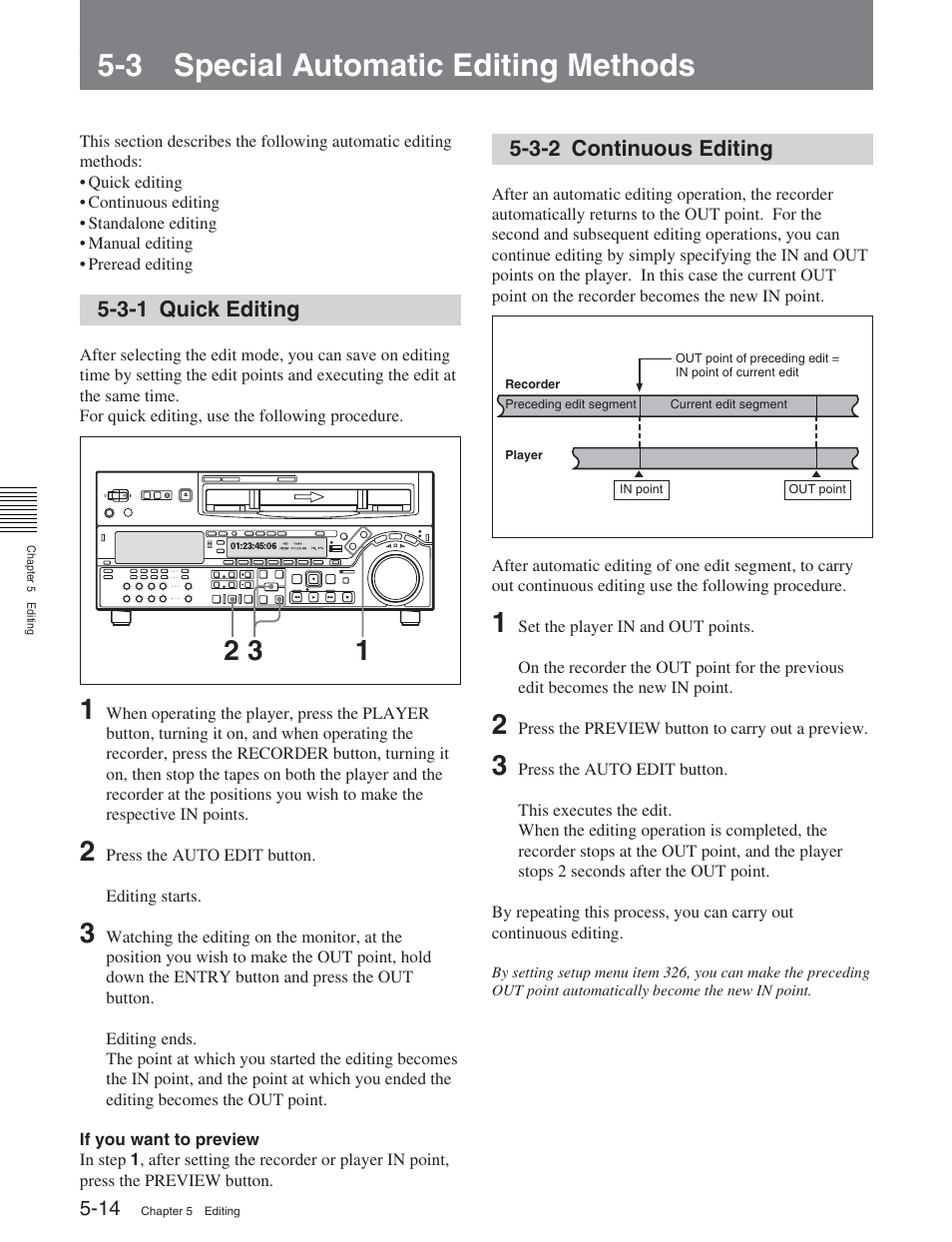 3 special automatic editing methods, 3-1 quick editing, 3-2 continuous editing | Sony HDW-S2000 User Manual | Page 70 / 158