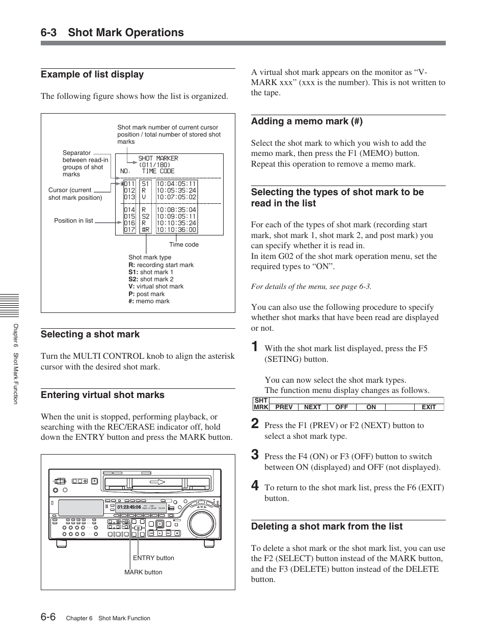 3 shot mark operations | Sony HDW-S2000 User Manual | Page 78 / 158