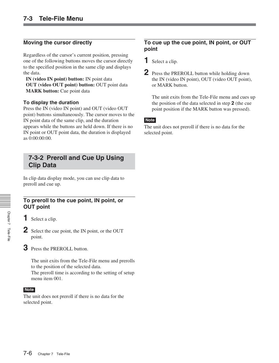3-2 preroll and cue up using clip data | Sony HDW-S2000 User Manual | Page 88 / 158