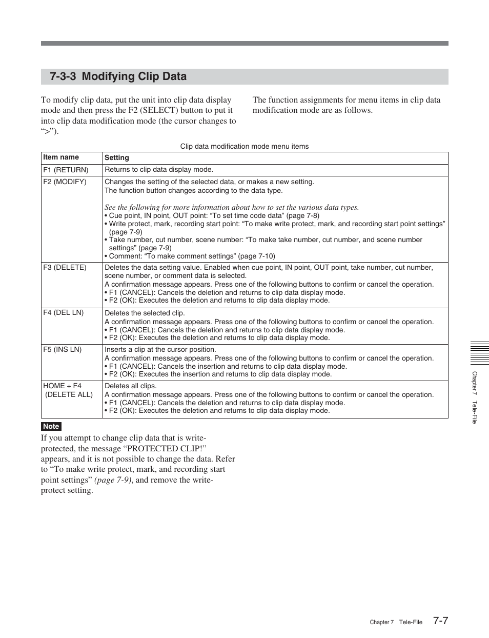 3-3 modifying clip data | Sony HDW-S2000 User Manual | Page 89 / 158