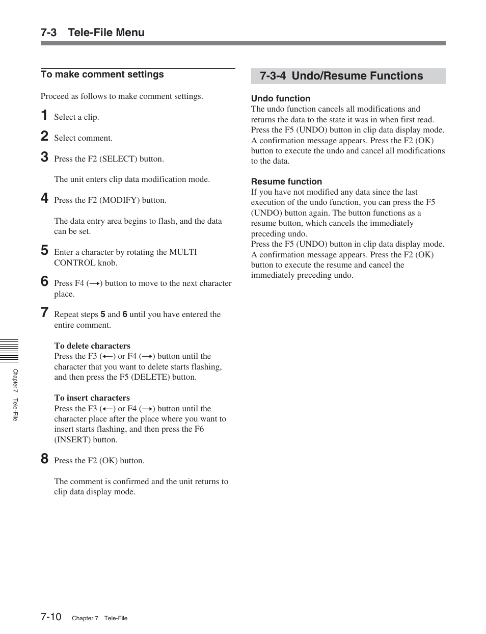 3-4 undo/resume functions | Sony HDW-S2000 User Manual | Page 92 / 158