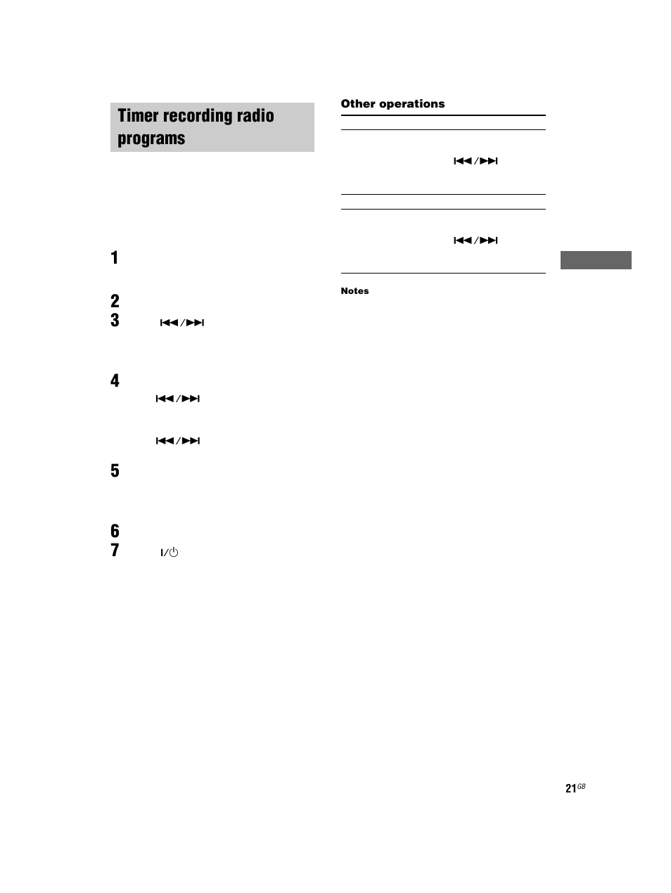 Timer recording radio programs, Rec timer | Sony CMT-HPX7 User Manual | Page 21 / 36