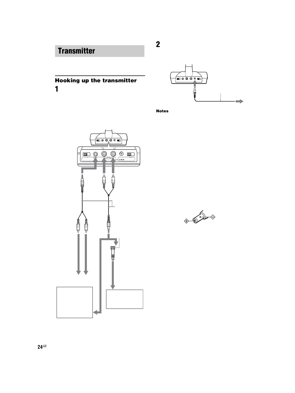 Transmitter, Cmt-hpx10w only), Hooking up the transmitter | Sony CMT-HPX7 User Manual | Page 24 / 36