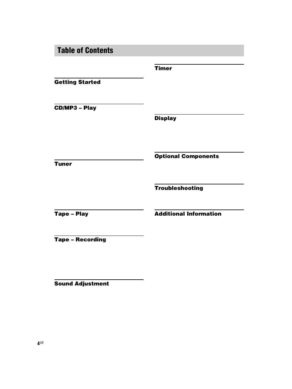 Sony CMT-HPX7 User Manual | Page 4 / 36
