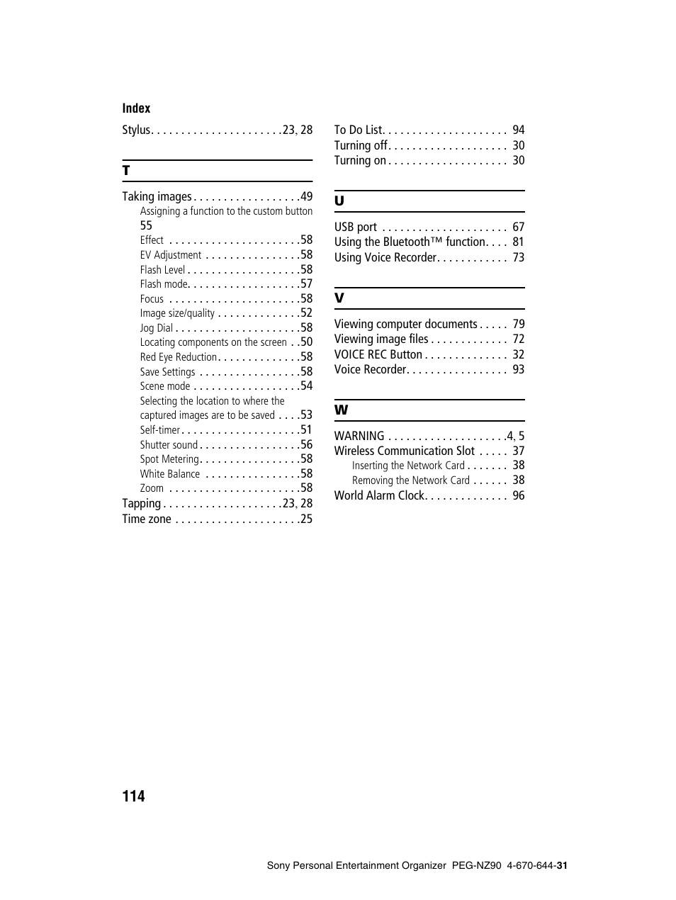 Sony PEG-NZ90 User Manual | Page 114 / 115