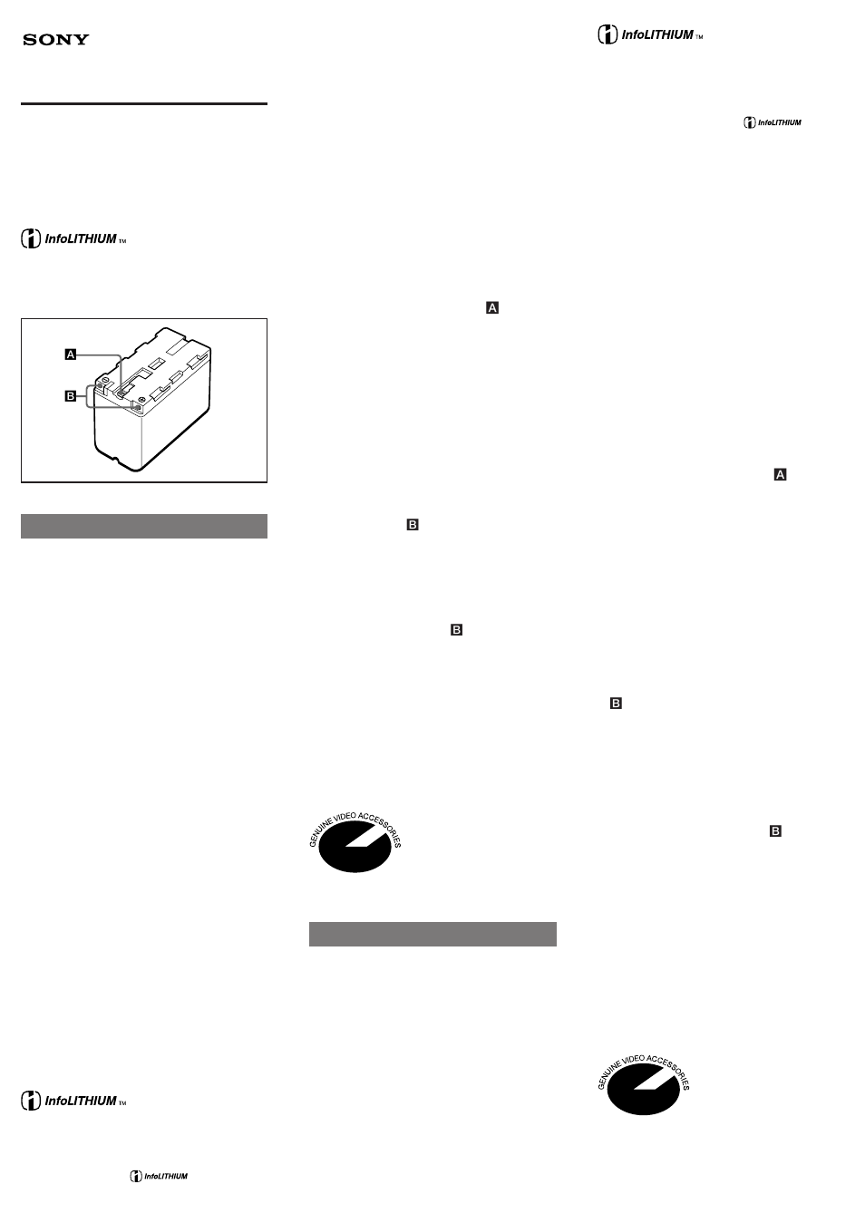 Sony NP-F930/B User Manual | 2 pages