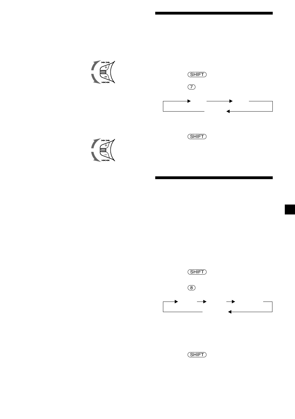 Spela upp spår flera gånger, Spela upp spår i slumpmässig ordning | Sony CDX-C5850R User Manual | Page 113 / 124