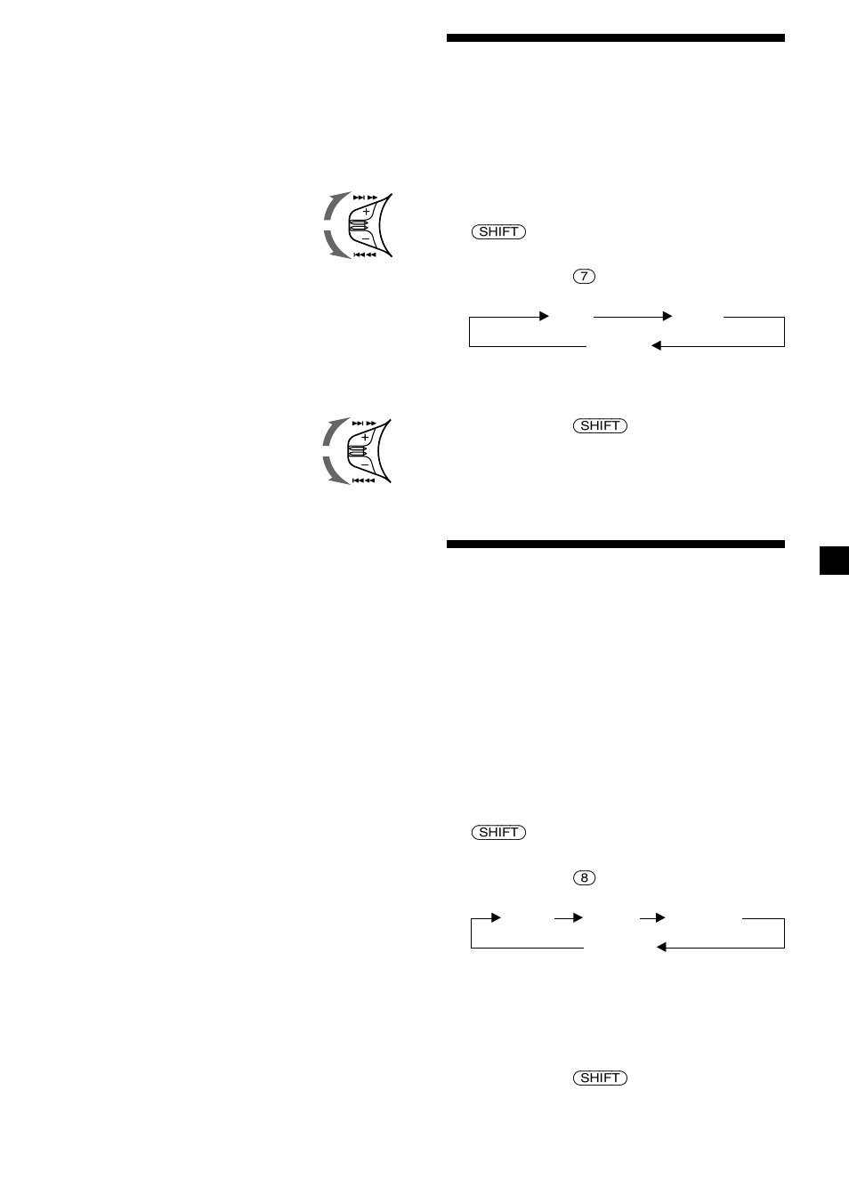 Reprodução repetitiva das faixas, Reprodução das faixas por ordem aleatória | Sony CDX-C5850R User Manual | Page 83 / 124