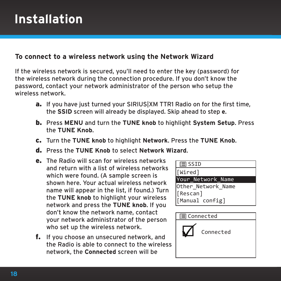 Installation | Sony TTR1 User Manual | Page 18 / 88