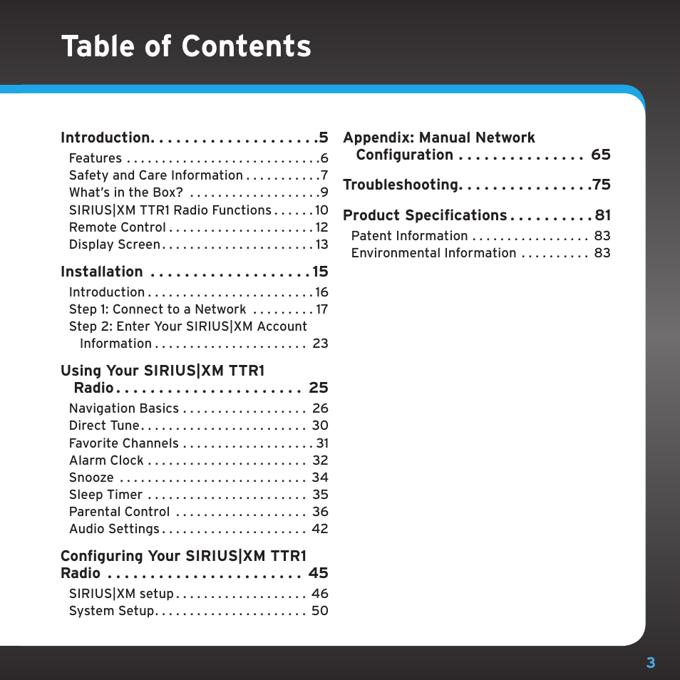 Sony TTR1 User Manual | Page 3 / 88