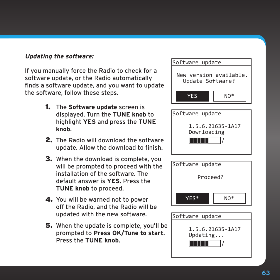 Configuring your sirius|xm ttr1 radio | Sony TTR1 User Manual | Page 63 / 88