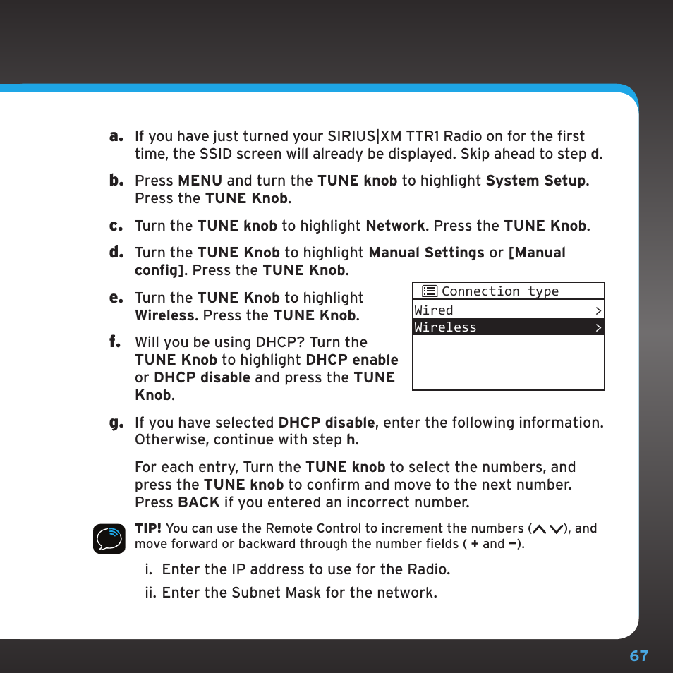 Appendix: manual network configuration | Sony TTR1 User Manual | Page 67 / 88