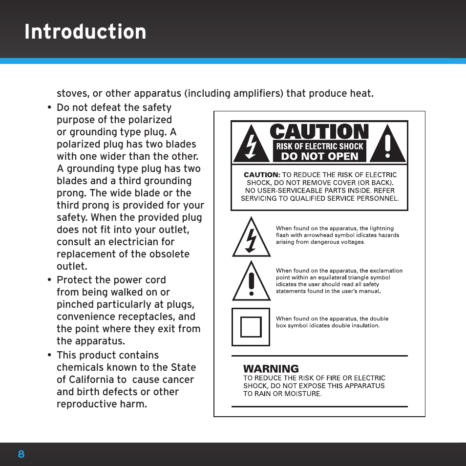 Introduction | Sony TTR1 User Manual | Page 8 / 88