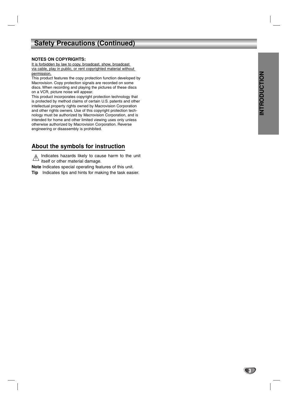 Safety precautions (continued) | Sony DAV-SB100 User Manual | Page 3 / 40