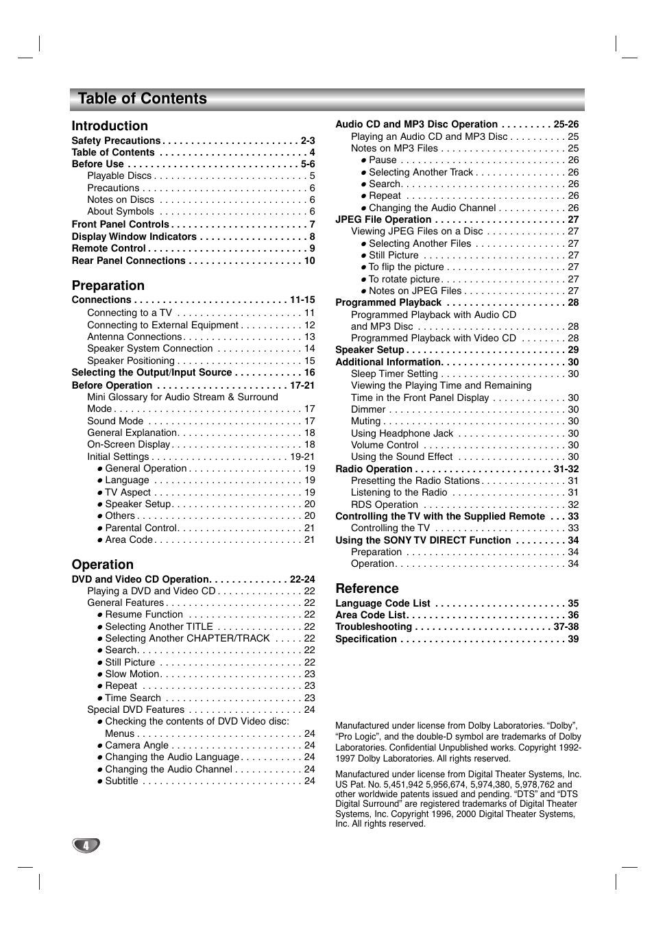 Sony DAV-SB100 User Manual | Page 4 / 40