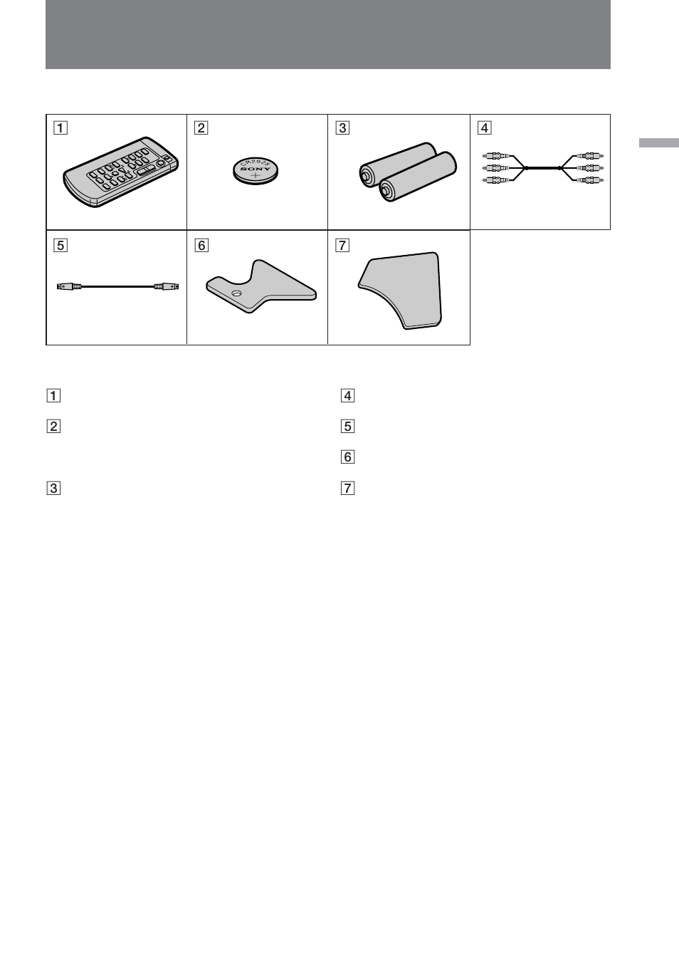 Checking supplied accessories | Sony DCR-VX9000 User Manual | Page 5 / 96