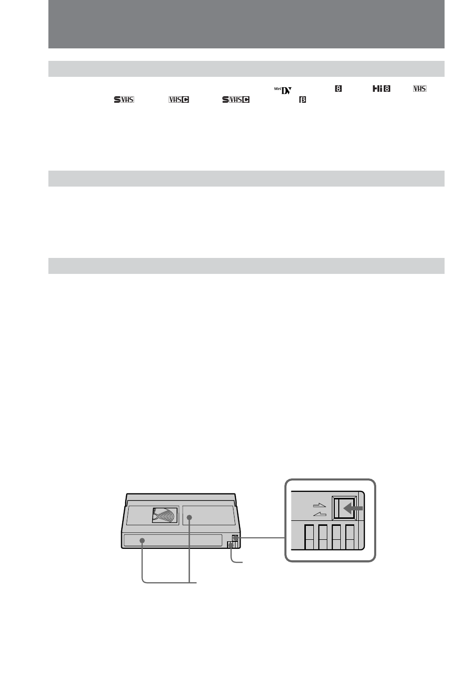 Notes on video cassettes | Sony DCR-VX9000 User Manual | Page 70 / 96