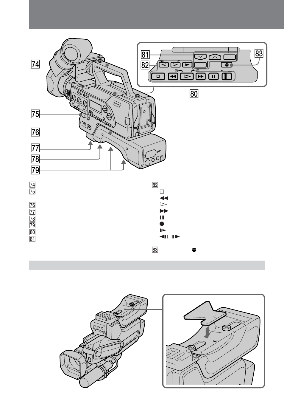 ª *º, Identifying the parts | Sony DCR-VX9000 User Manual | Page 86 / 96