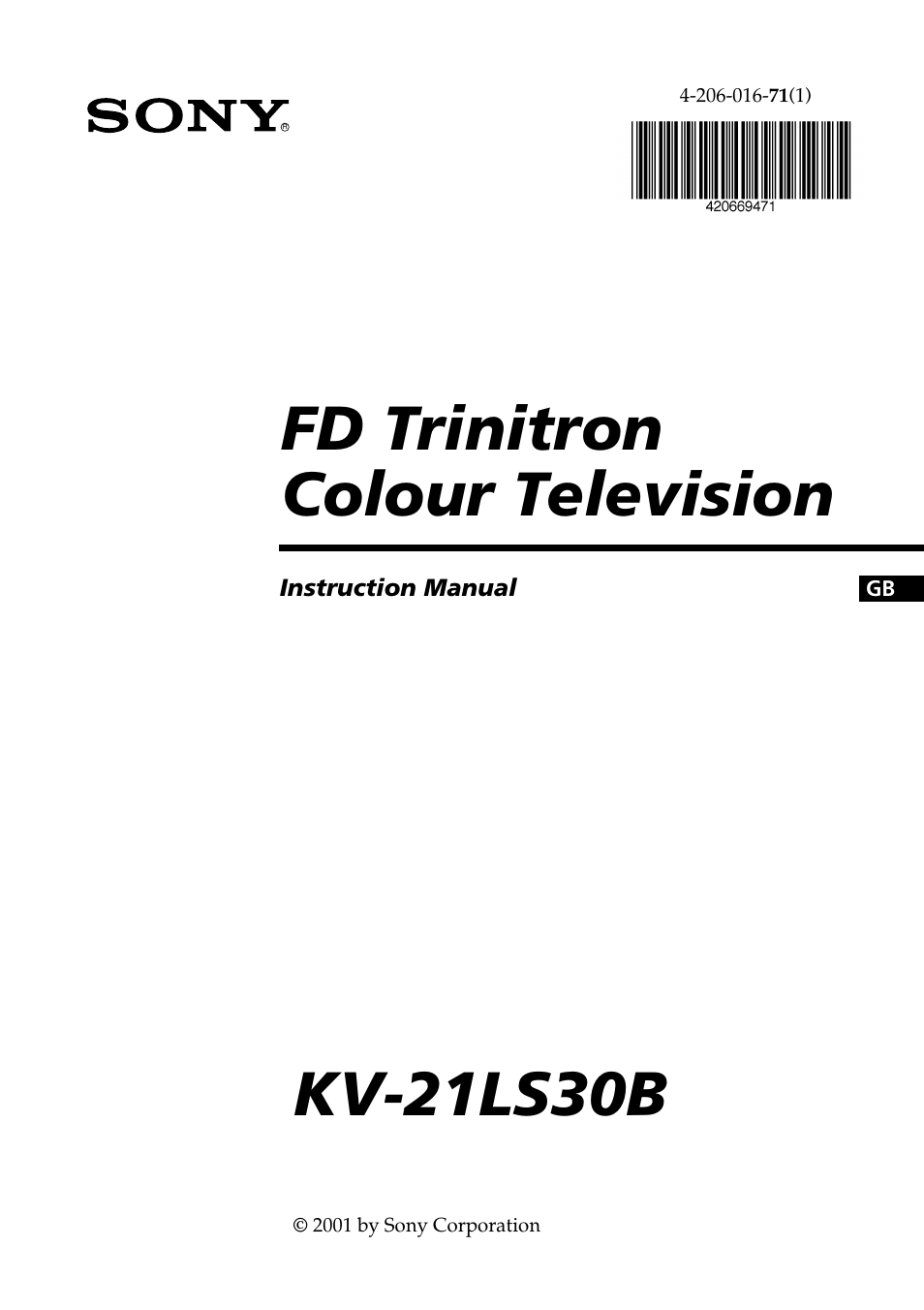 Sony KV-21LS30B User Manual | 22 pages