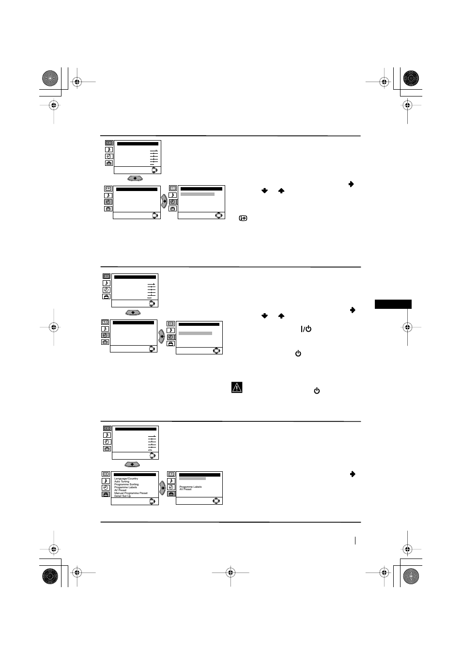 Level 1 level 2 level 3 / function | Sony KV-21LS30B User Manual | Page 11 / 22