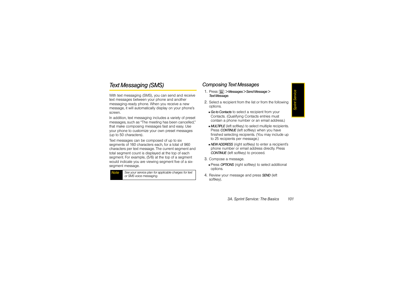 Text messaging (sms), Composing text messages | Sony SCP-3810 User Manual | Page 113 / 160
