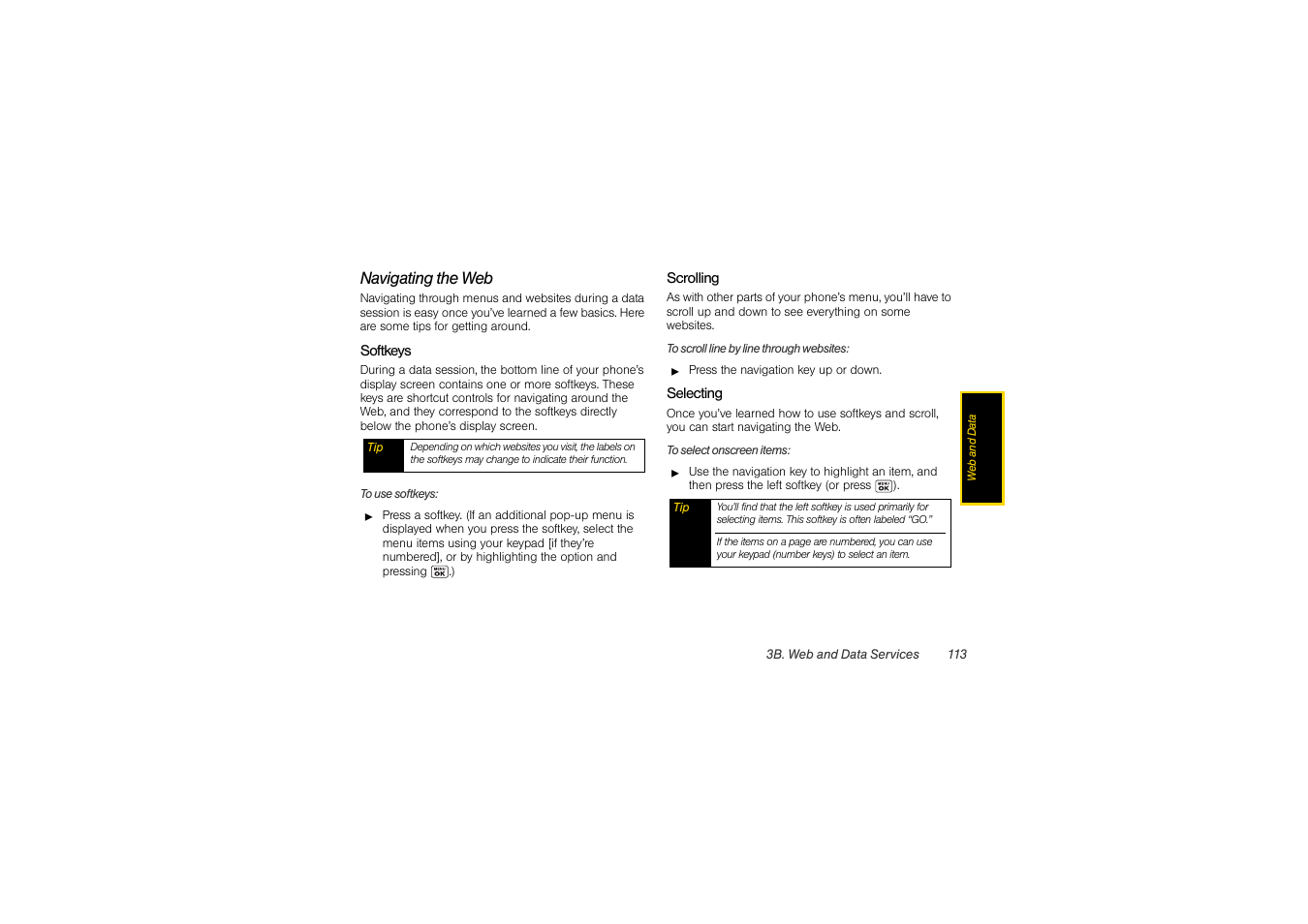 Navigating the web | Sony SCP-3810 User Manual | Page 125 / 160