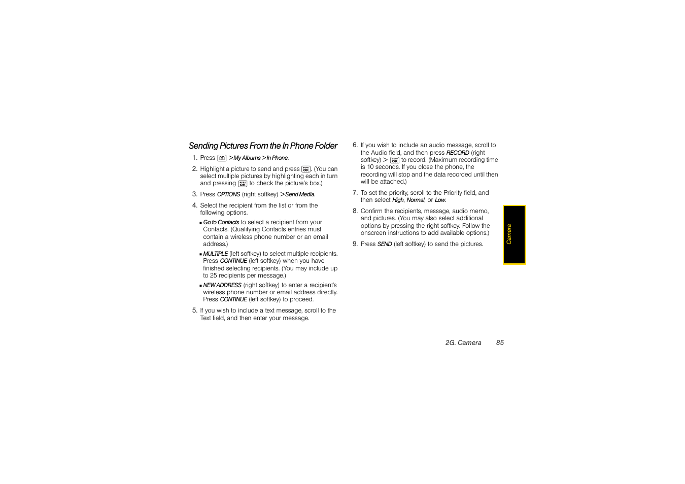 Sending pictures from the in phone folder | Sony SCP-3810 User Manual | Page 97 / 160