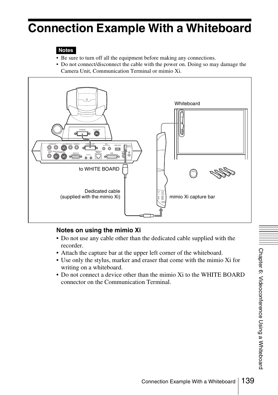 Connection example with a whiteboard | Sony PCS-1/1P User Manual | Page 139 / 216