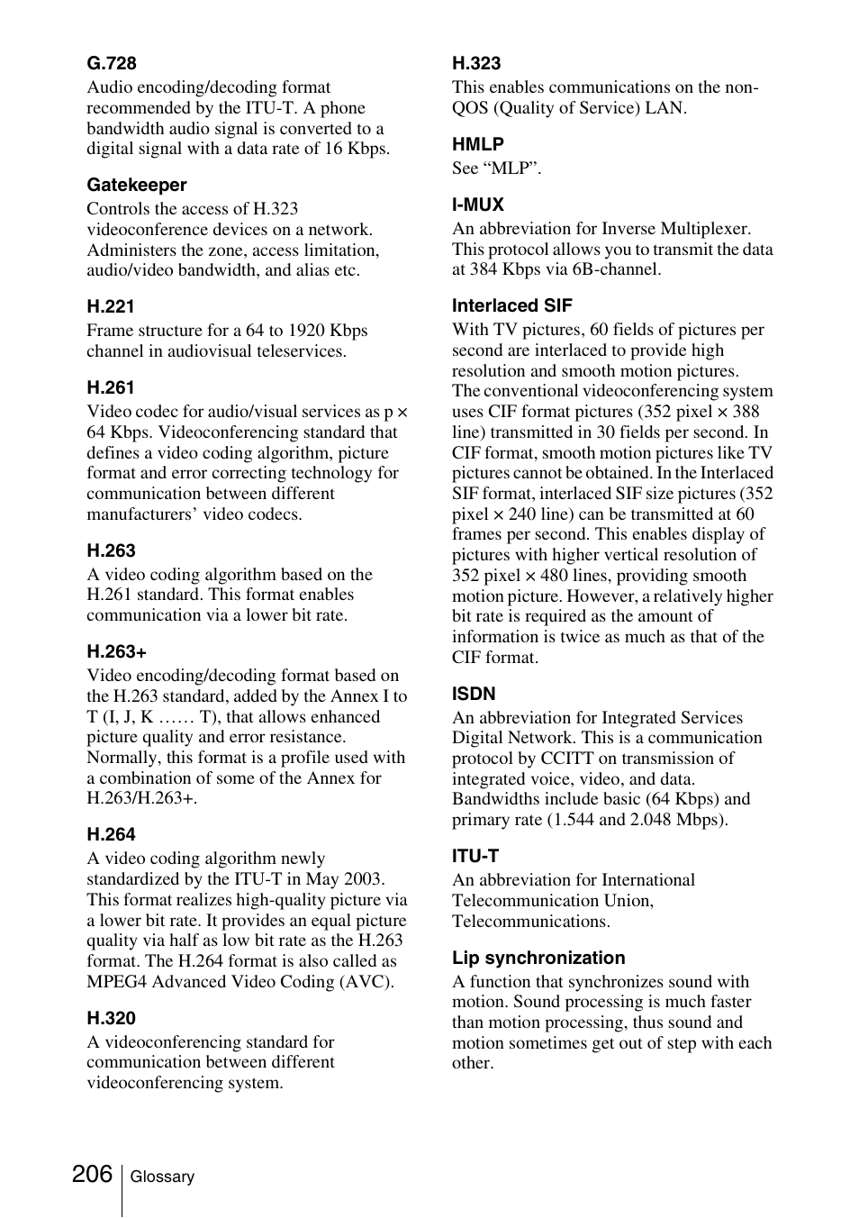 Sony PCS-1/1P User Manual | Page 206 / 216