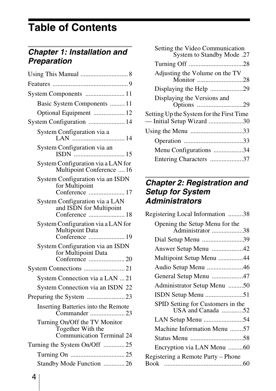 Sony PCS-1/1P User Manual | Page 4 / 216