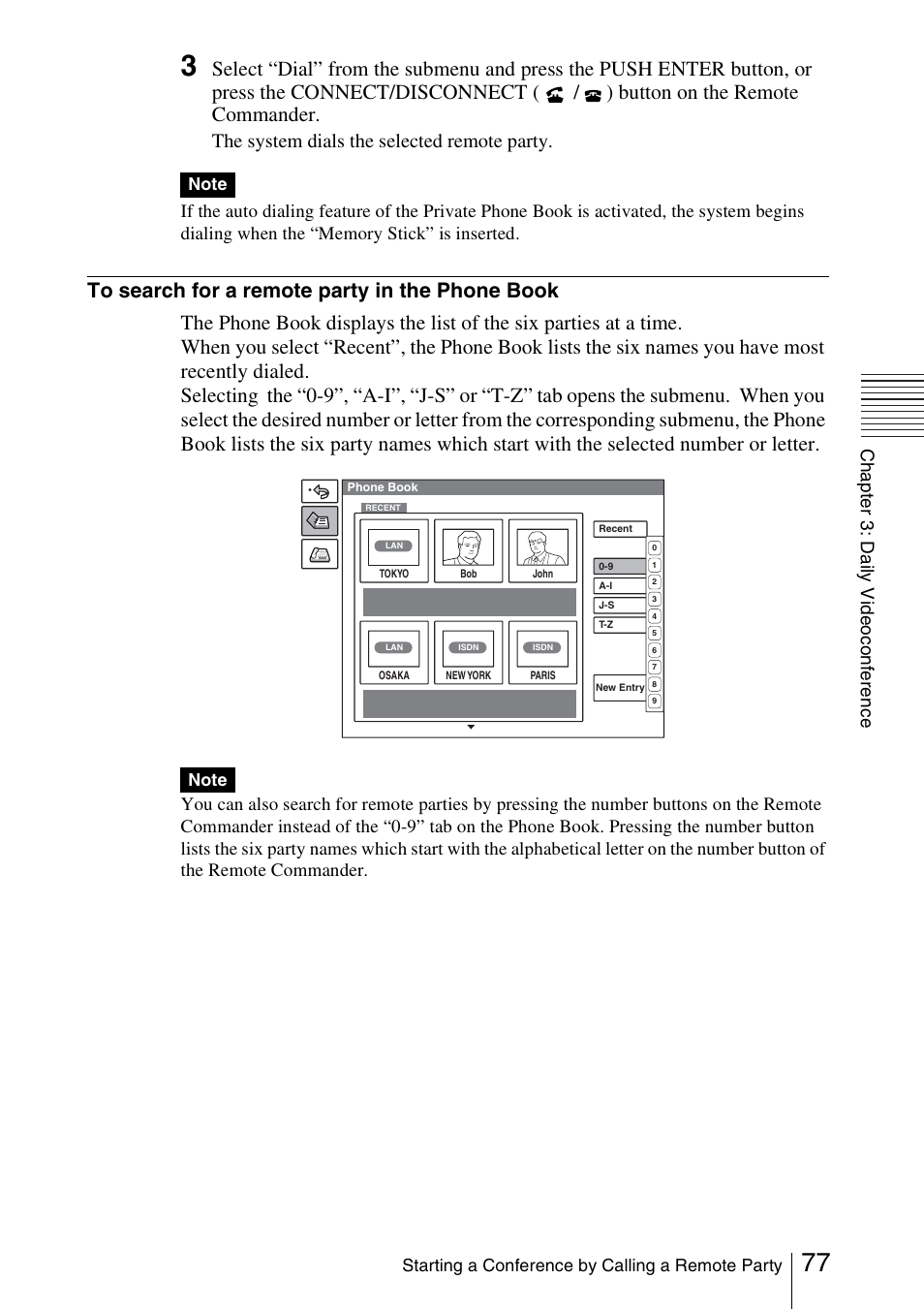 The system dials the selected remote party | Sony PCS-1/1P User Manual | Page 77 / 216
