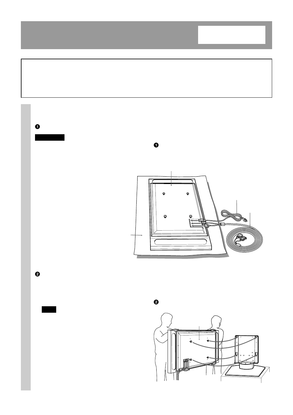 Paso 3: instale el monitor, Advertencia, Instale el monitor en el soporte de sobremesa | Para distribuidores sony | Sony SU-P42T1 User Manual | Page 26 / 32