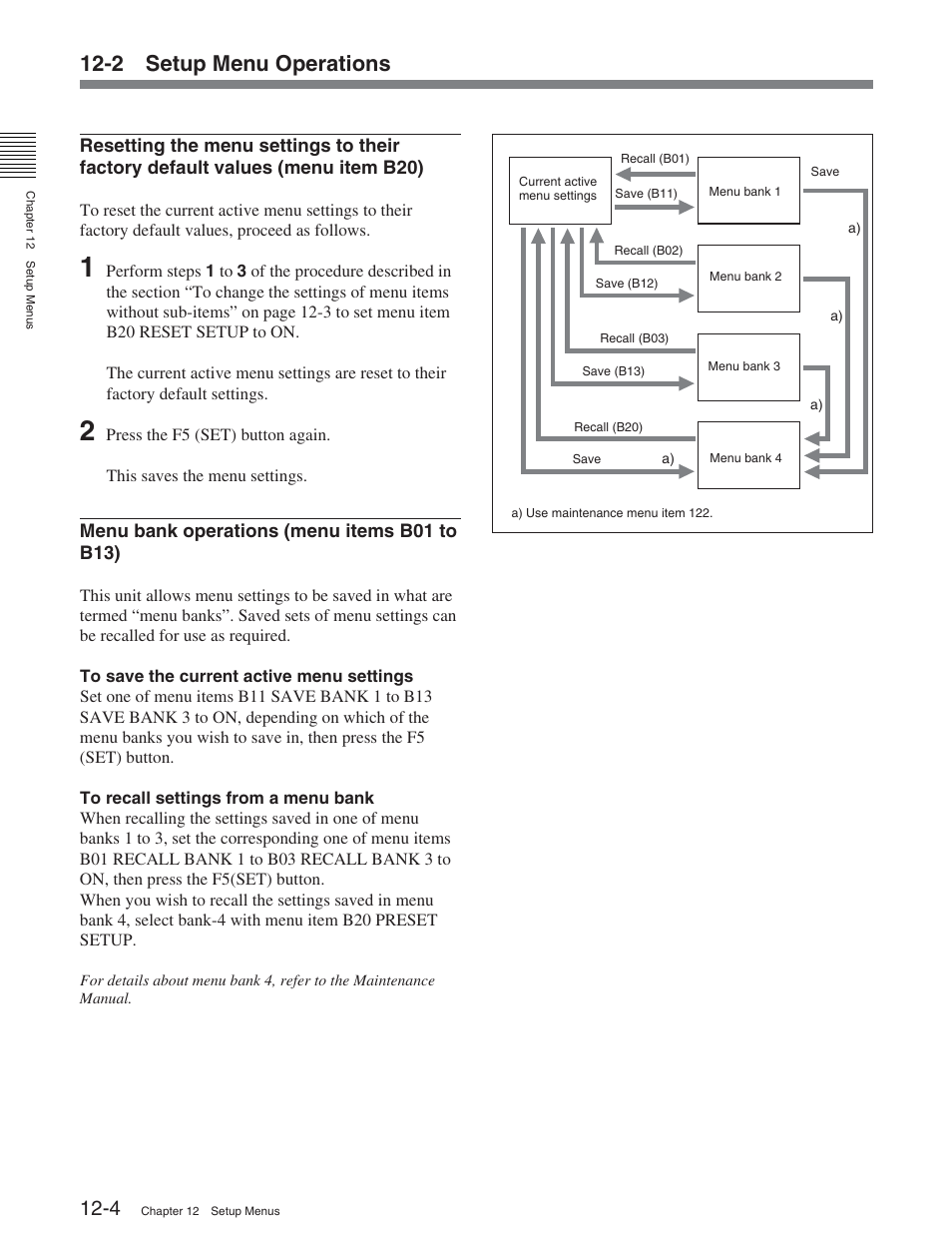 2 setup menu operations | Sony DVW-2000P User Manual | Page 118 / 164