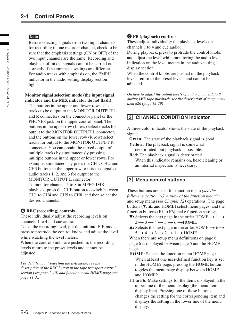 1 control panels | Sony DVW-2000P User Manual | Page 20 / 164