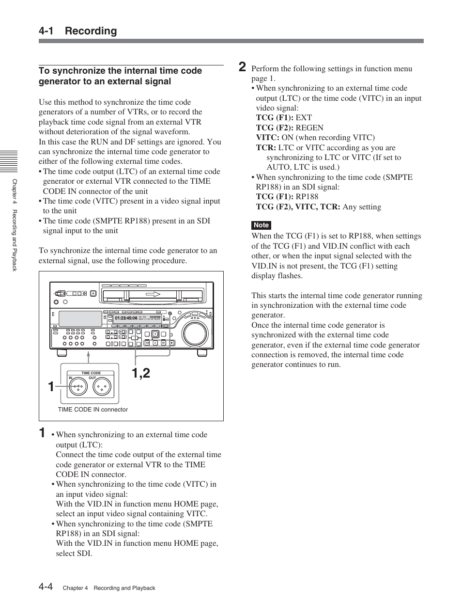 1 recording | Sony DVW-2000P User Manual | Page 50 / 164