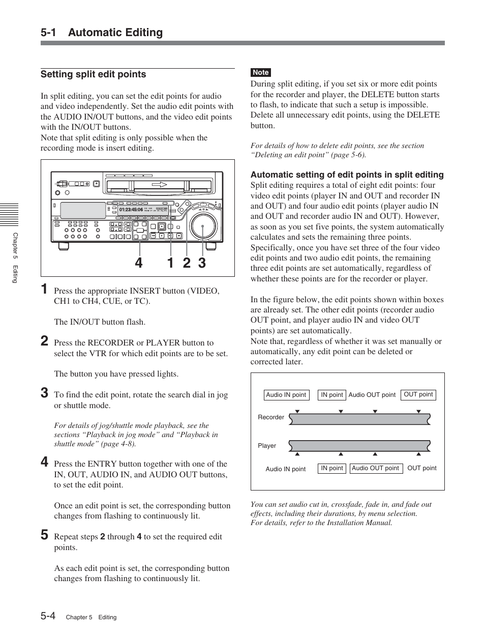 1 automatic editing | Sony DVW-2000P User Manual | Page 64 / 164
