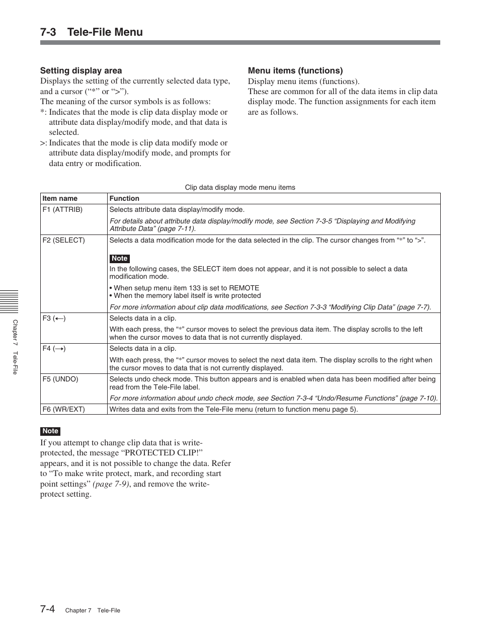 3 tele-file menu | Sony DVW-2000P User Manual | Page 88 / 164