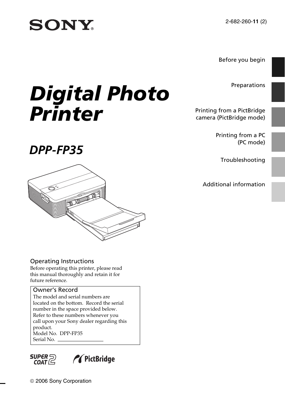 Sony DPP-FP35 User Manual | 52 pages