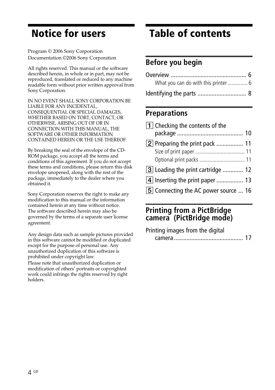 Sony DPP-FP35 User Manual | Page 4 / 52