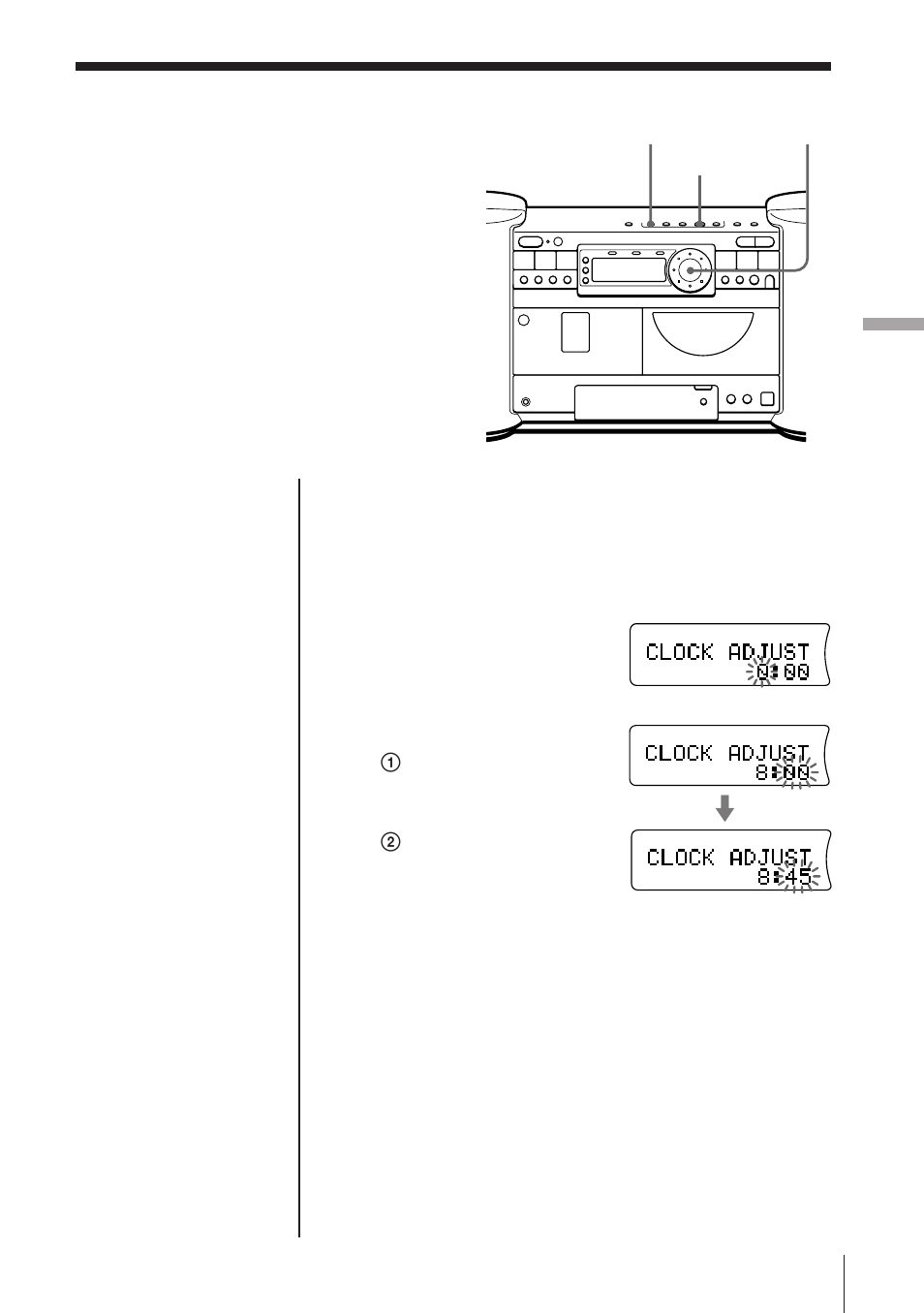 Ajuste del reloj | Sony ZS-D7 User Manual | Page 87 / 112
