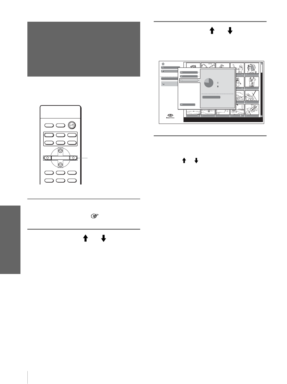 Affichage des informations du «memory stick, Affichage des informations du « memory stick | Sony Cineza VPL-HS20 User Manual | Page 138 / 240