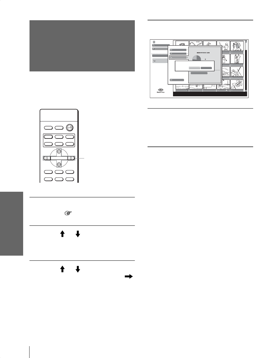 Initializing a “memory stick” — format, Press m or m to select “option”, and press enter, Press enter again | Sony Cineza VPL-HS20 User Manual | Page 58 / 240