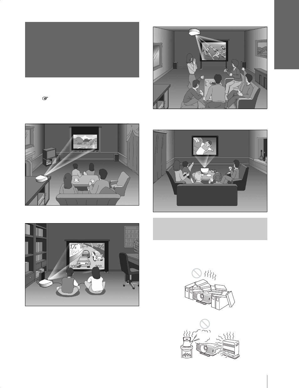 Step 1: installing the projector, Before setting up the projector | Sony Cineza VPL-HS20 User Manual | Page 7 / 240