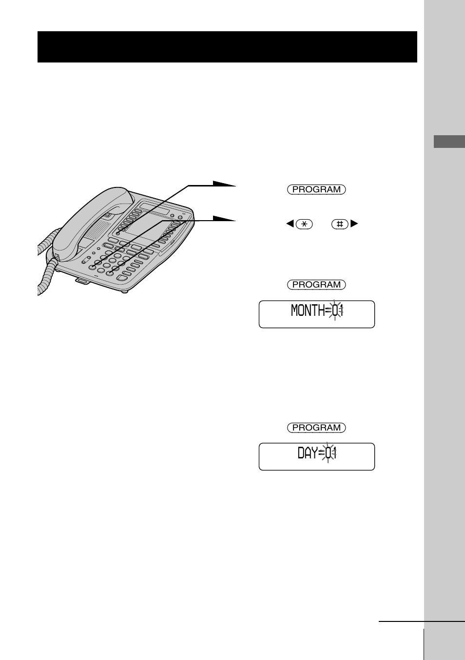 Setting the day and time, Step 3: setting the day and time, Step 3 setting the day and time | Step 3 | Sony IT-M704 User Manual | Page 17 / 104