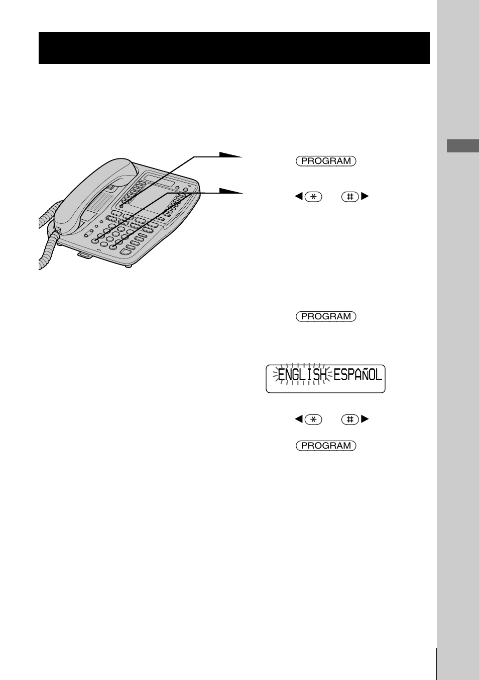 Changing the display language, Step 4: changing the display, Language | Step 4 | Sony IT-M704 User Manual | Page 19 / 104